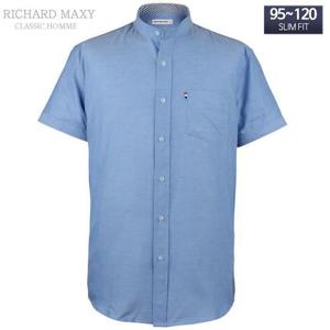 95-130 빅사이즈 차이나카라 반팔 슬림핏셔츠 - SMA6279