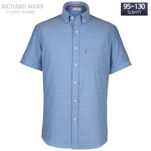 95-130 빅사이즈 옥스포드 반팔 슬림핏 와이셔츠 - SMA6273