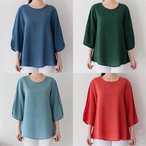 빅사이즈사랑해요 E048L205 여름무지훌블라우스 BZ