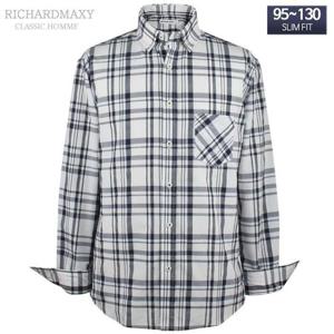 95-130 빅사이즈 체크 긴팔 슬림핏 와이셔츠 - SMA6344
