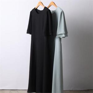 빅사이즈사랑해요 I804L206 쉬폰두겹소매롱원피스 BE