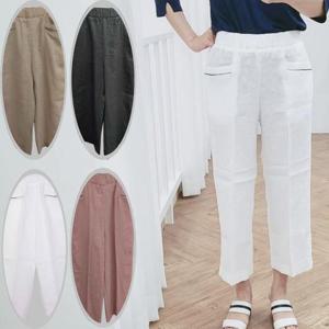 [할마마마] 칠부리넨와이드바지 할머니여름바지 선물