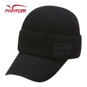 [팬텀] 남성 울혼방 로고 와펜 니트 볼캡 211B4CP605_BK