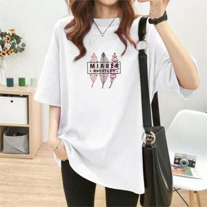 박시 반팔 티셔츠 여성 레터링 루즈핏티 s-06f