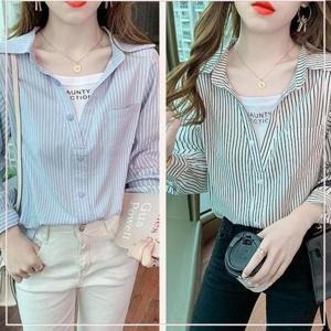 [드림HS몰] S. 레이어드내장 넥라인 스트라이프 난방