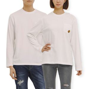 [잠뱅이] 유니) 포켓 스마일 와펜 긴팔티 AL1WTS41-WH