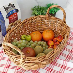 라탄 타원형 바구니 과일 간식 바스켓 식탁 수납 정리