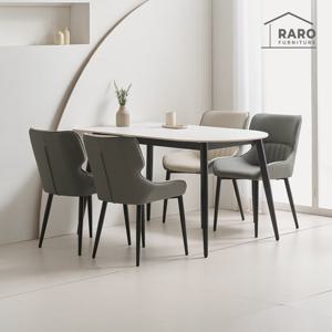 라로퍼니처 캐슬 1350 반타원 포세린 세라믹 4인 식탁 세트 (식탁+의자4)