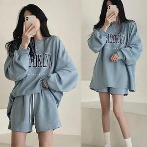 [잇백잇슈] 오버핏긴팔반바지셋업 캐주얼룩 일상 패션