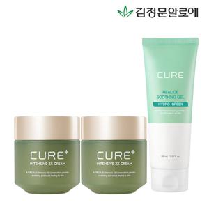 [김정문알로에] 큐어 2X크림 2개+리알로에 수딩젤 150ml 1개