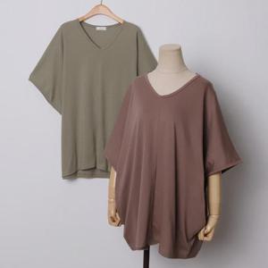 빅사이즈여성의류 207 루즈핏브이넥절개반팔티 DILE027