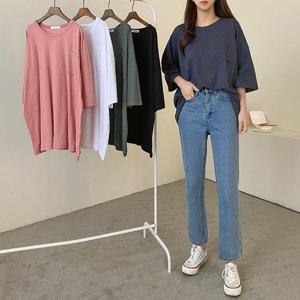 빅사이즈여성의류 101 넉넉한통소매박스롱티 DNOC505