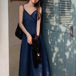 G126176_가슴랩 청원피스 데님원피스