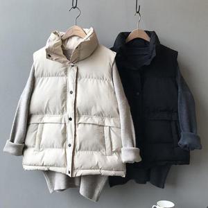 OHS-CTAS9886 2컬러 하이넥 루즈핏 여성 조끼패딩