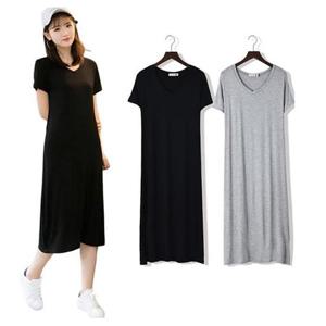 LEA-B168 베이직 반팔 롱원피스