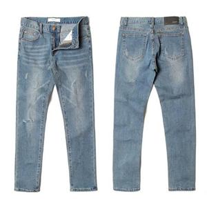 KING 남자청바지 데일리 데미지 일자핏 연청바지