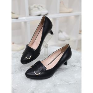 [블리아르]사각 장식 쿠션 미들힐 여성 펌프스 5cm BLMD66076_GN