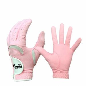 여성 골프장갑 여성용 연핑크 극세사 패치 합피 양손 카멜