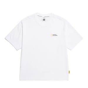 내셔널지오그래픽 N255UTS909 세미오버핏 수피마 반팔티 WHITE