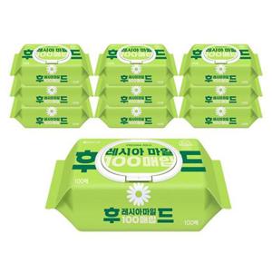 [프로셀러] 코디 후레시아 마일드 캡형 물티슈 100매 10P 물휴지