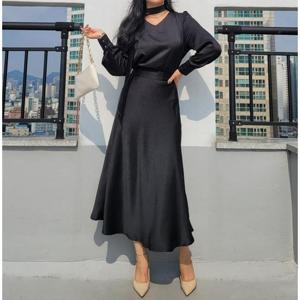 새틴 블라우스 머메이드 스커트 투피스 치마 코디 룩