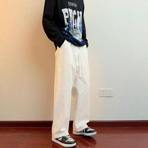 [라일리] Rly 남성 여름 린넨 허리밴딩팬츠 롱팬츠 통바지 긴바