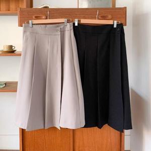 빅사이즈사랑해요 Q576L402 플리츠핀턱버튼롱스커트 BN