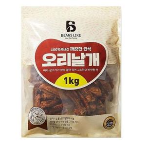 [프로셀러] 빈즈라이크 강아지 육포 사시미 간식 오리날개 1kg