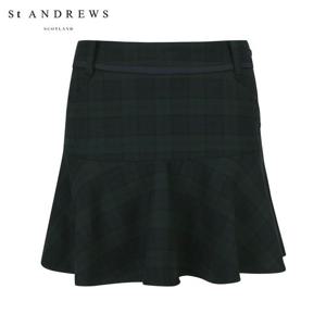 [세인트앤드류스] 여성 레더 배색 훌 큐롯 스커트