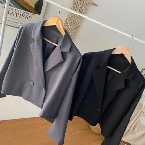 빅사이즈사랑해요 Q550L402 레일버튼스판크롭자켓 RA