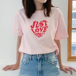 [험블스튜디오] 하트 프린팅 여성면티 20수 반팔티