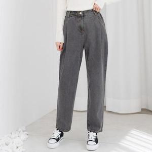 [라일리] Rly HSSG WJ2-2D 여자핀턱오버핏배기청바지_그레이