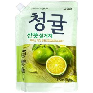 라이온 참그린 청귤 산뜻설거지 리필 1kg