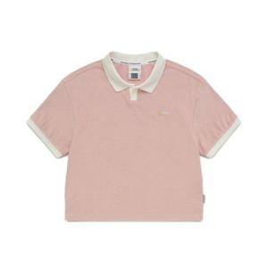 [내셔널지오그래픽 키즈] K242GPL910 여아 테리 카라 반팔티 PINK