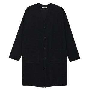 [모로엠]리브드 오버핏 브이넥 롱 가디건 5C-CA-Q020-블랙