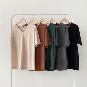 빅사이즈사랑해요 G756L403 베이직브이넥반팔티 LD