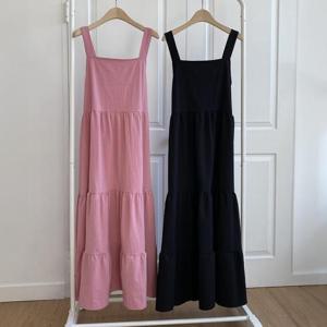 빅사이즈사랑해요 Q786L403 매기백리본멜빵원피스 YP