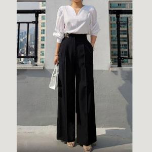 통 와이드핏 금장 바지 팬츠 슬랙스 정장 코디 룩