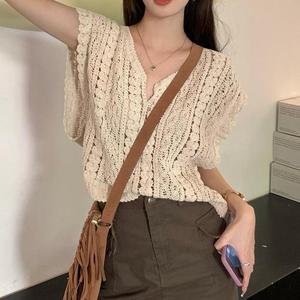 2컬러 자수 레이스 뜨개 민소매 티 MA8208