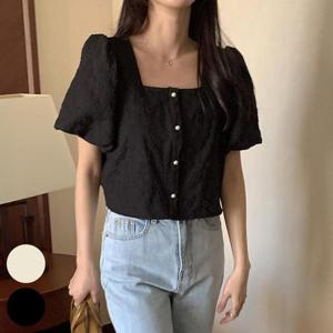 빅사이즈사랑해요 Q883L404 젤스퀘어크롭블라우스 DD