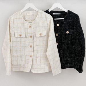 빅사이즈사랑해요 Q865L404 프렌치트위드노카라자켓 BN