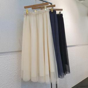 빅사이즈사랑해요 Q855L404 레이니망사플레어스커트 RA