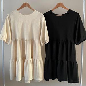 빅사이즈사랑해요 O101L404 러블리퍼프캉캉원피스 CR