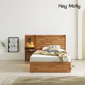 헤이몰리 클라인 원목 LED 템바보드 호텔수납침대 SS 사이드패널