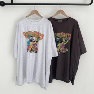 빅사이즈사랑해요 Q959L404 빈티지패밀리오버박스티 PO