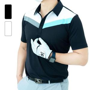 남자 골프웨어 스판 사선 배색 골프티셔츠_LS779_80 고급