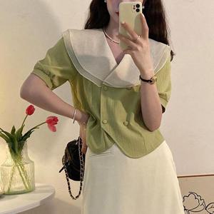 [잇백잇슈] 러블리쉬폰블라우스 예쁜빅카라 패션 산뜻