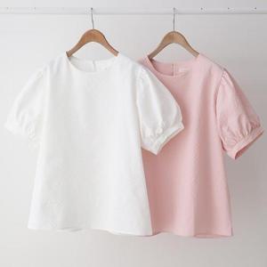 빅사이즈사랑해요 Q991L404 와플퍼프반팔블라우스 LY