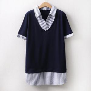 아이우먼 레이어드티줄지셔츠 MN5700M404 빅사이즈