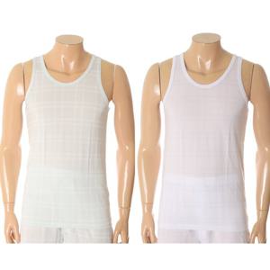 [비비안(언더웨어)]CP1518  청량한 인견폴리 체크 남성런닝